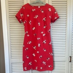 Old Navy Coral Floral Short Sleeve Dress